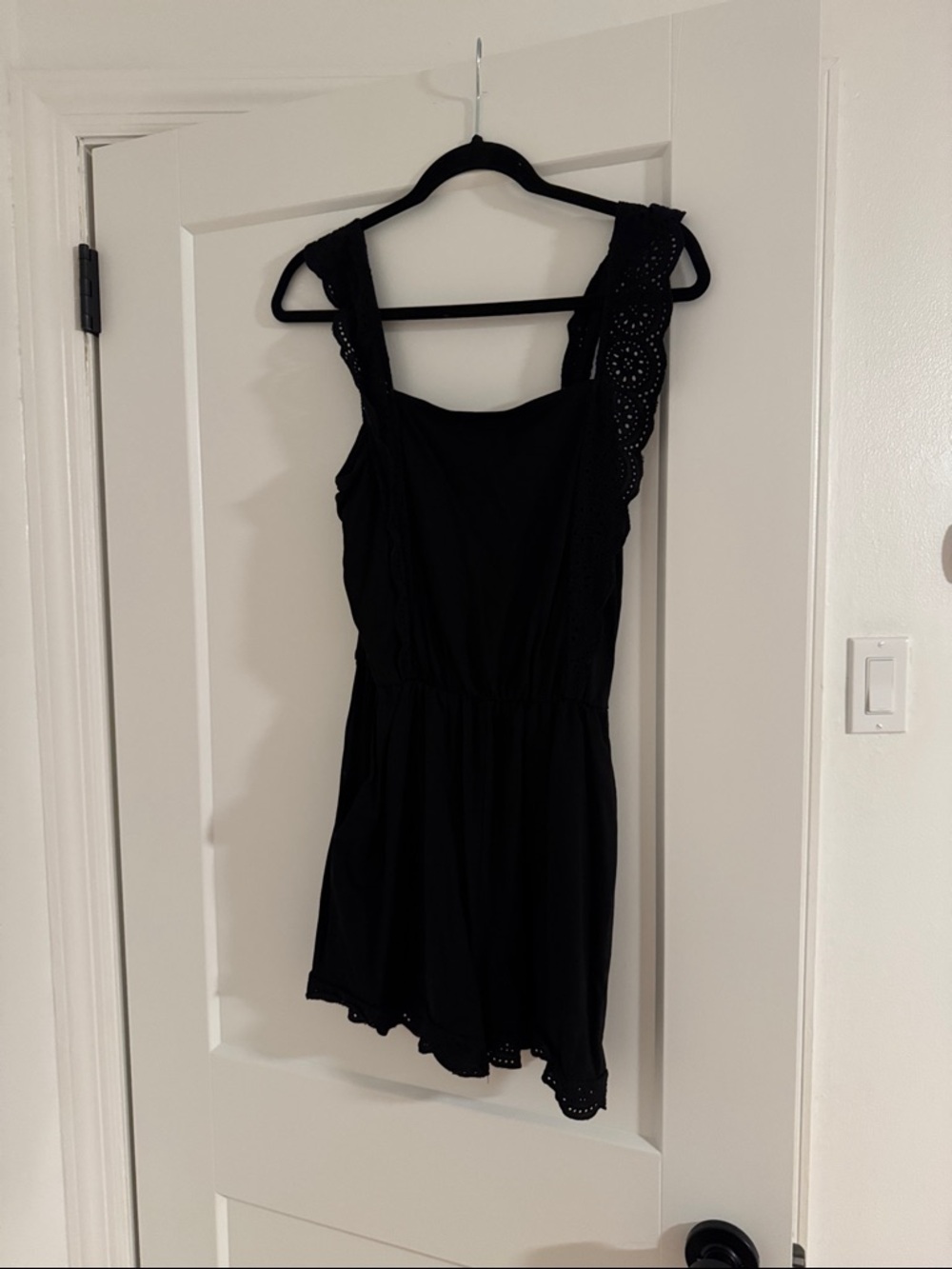 H&M Black Eyelet Strap Romper
